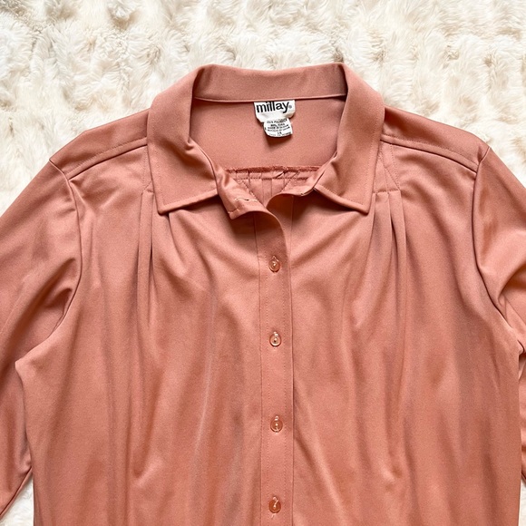 Vintage 1970s Millay Copper Button Down Shirt - Picture 8 of 15